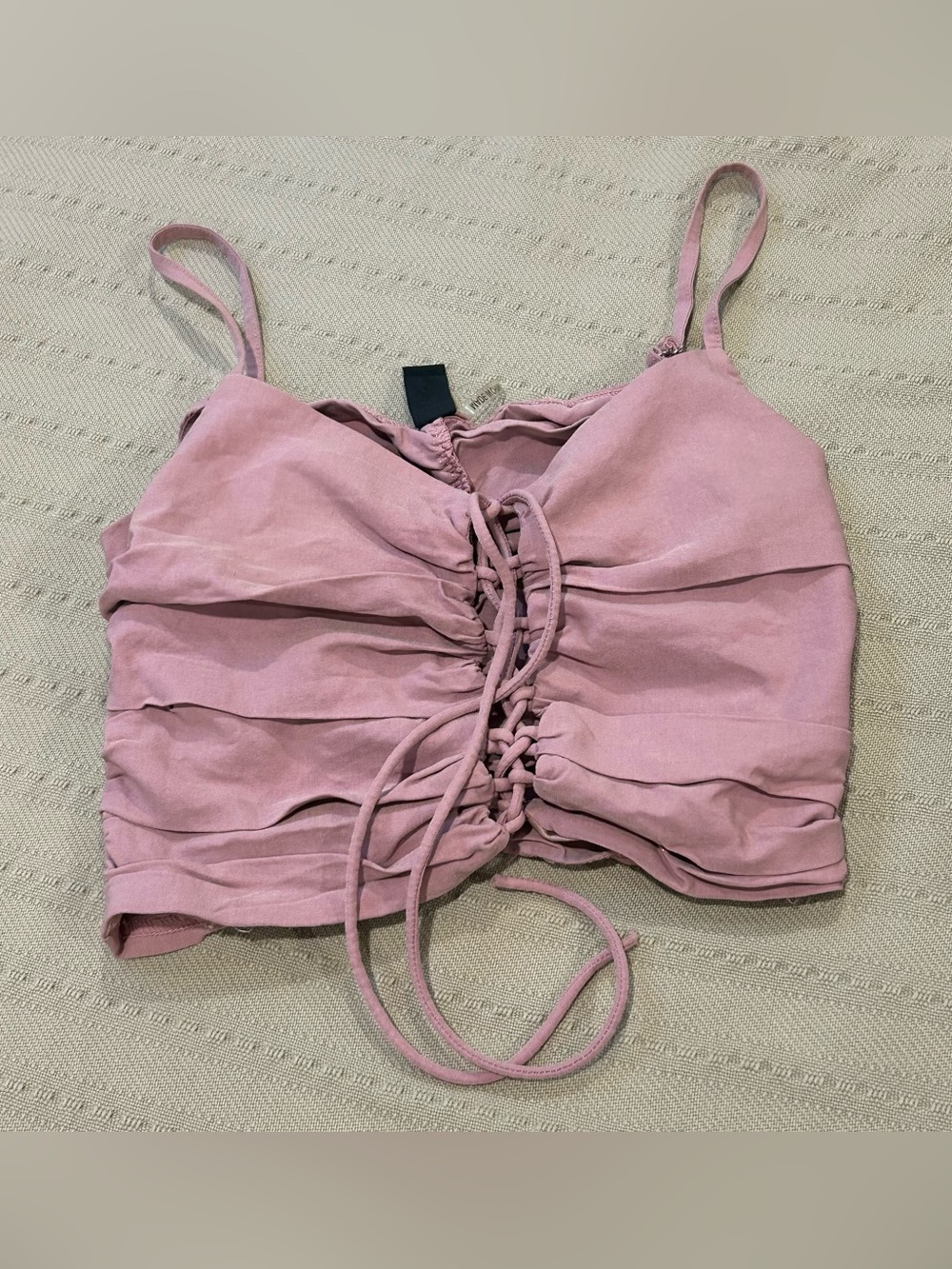 Windsor Lace-Up Corset Crop Top Size S Dusty Pink